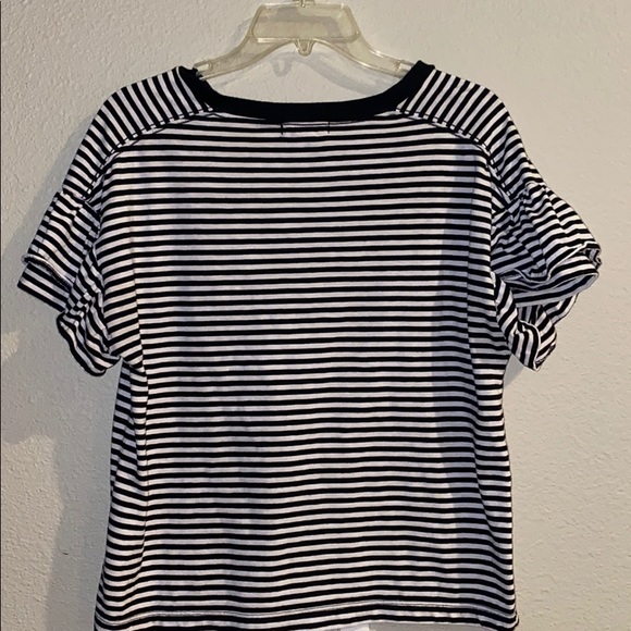 Madewell ruffle sleeve striped boxy shirt - Picture 2 of 4